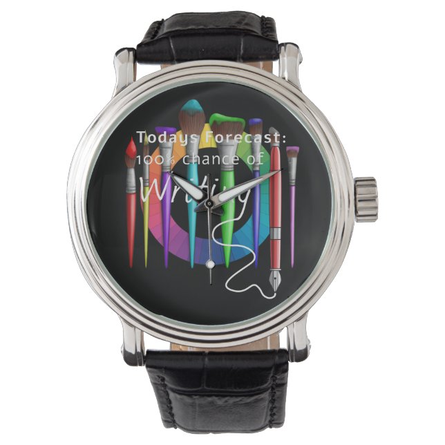 Montre Artiste amusant Peintre Art Pinceaux couleur Roue (devant)