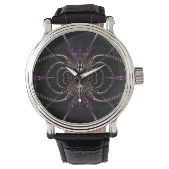 Montre Artiste fractale : Or & Violet Watch (devant)