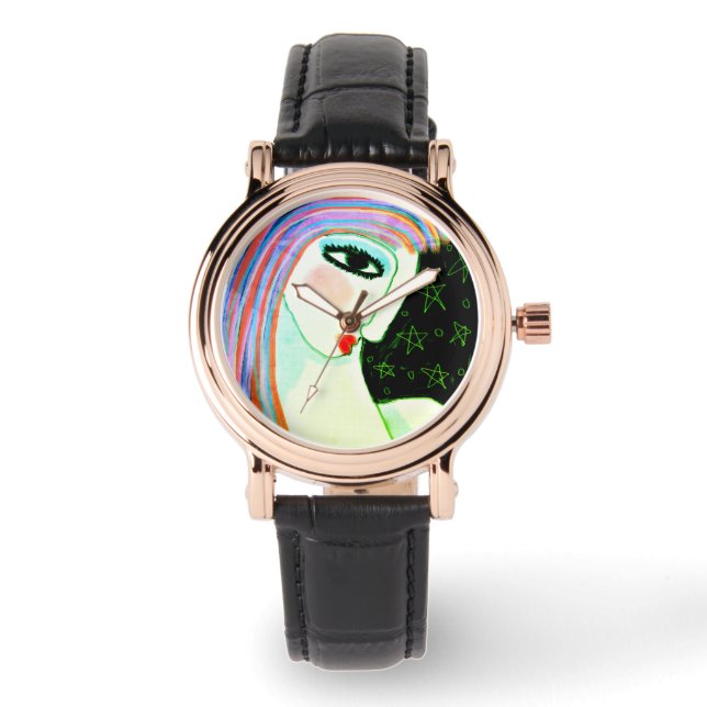 Montre Artwear Abstraites colorées (Recto)
