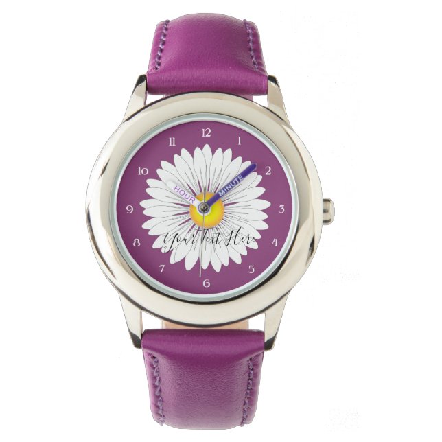 Montre Assez Petite Faisée Violet Acier Inoxydable (devant)