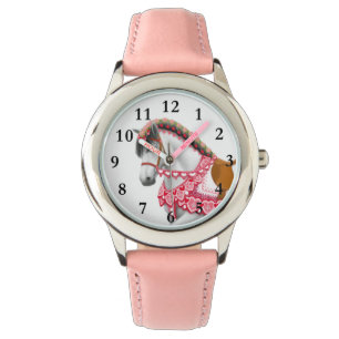 Montre assez rose d'enfants de cheval de défilé 