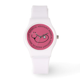 Montre Assistant Médicale Veille Stethoscope rose
