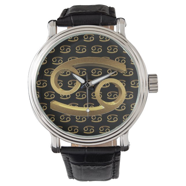 Montre Astrologie Symbole Zodiaque Cancer or Symbole élég (devant)