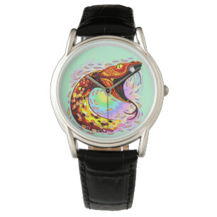 Montre Attaque de serpent Psychedelic Surreal Art