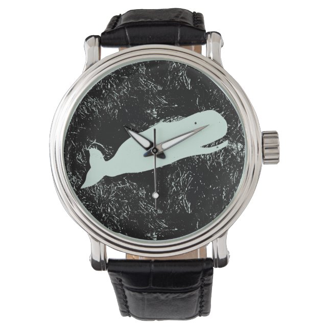 montre au poignet de baleine blanche qui rit (devant)