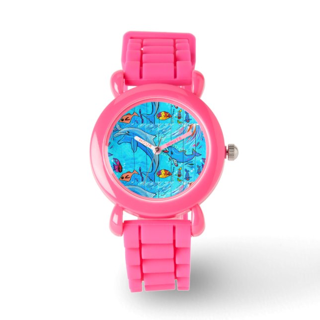 montre au poignet des dauphins riant (Recto)