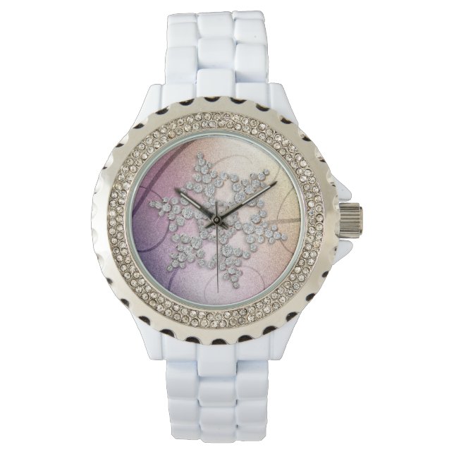 Montre Aurora Crystal Snowflake Veille hivernale (devant)