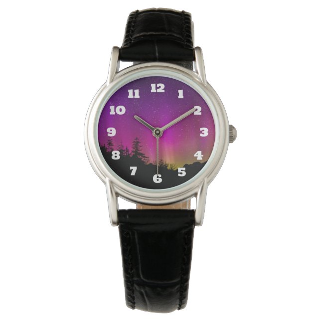 Montre aurores boréales Aurora Borealis étoile ciel (devant)