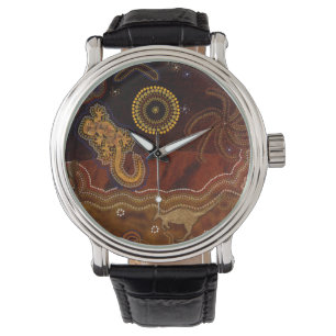 Montre Australie Aborigène Désert Outback thème Art II