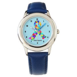 Montre Autisme Ruban bleu Enfants Personnalisés