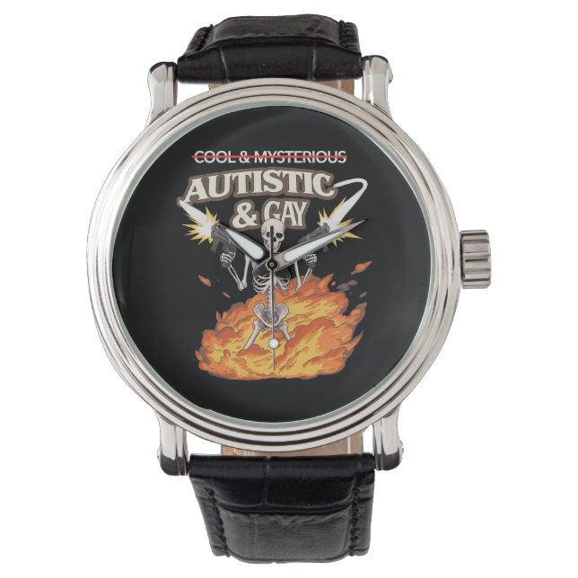 Montre Autistique et Squelette Gay Sensibilisation sur l' (devant)