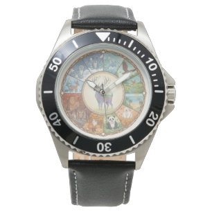 Montre Autocollant rond de dessous de verre d'animaux