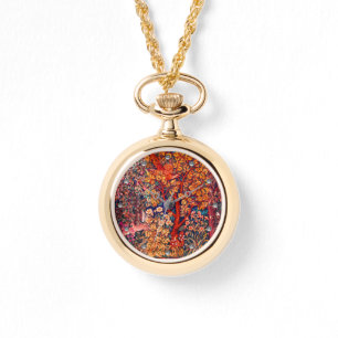 Montre AUTUMN FOREST ANIMALS Haricots, faisan, Floral rou