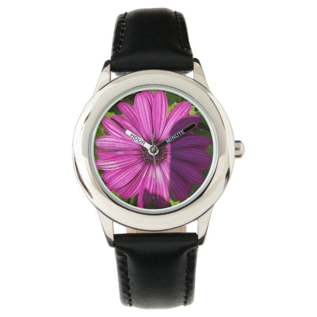 Montre avec centre de fleurs violettes (devant)