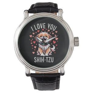 montre - Avec dessin j'aime Shih Tzu