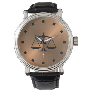 Montre Avocat métallique chic d'or