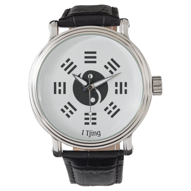 Montre Ba Gua, huit trigrammes, Yin yang personnalisable (devant)