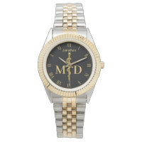 Baguette d'or Asclepius sur Black Médicale Doctor 