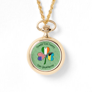 Montre Bahamien Irlandais USA Trèfle Personnalisé
