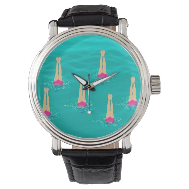 Montre Baigneurs Artistiques Nageant Sous L'Eau (devant)