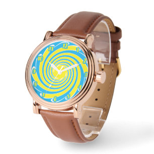 Montre Balayage bleu et jaune
