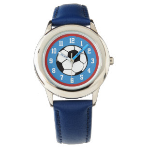 Montre Balle de soccer rouge bleu
