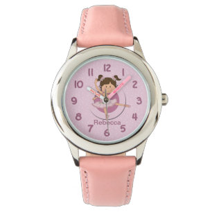 Montre Ballerine rose mignonne personnalisée