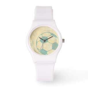 Montre Ballon de football bleu en pastel par Chariklia