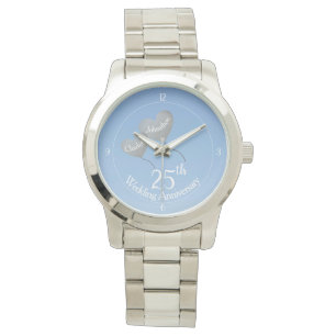 Montre Ballon en forme de cœur argenté pour les 25 ans de