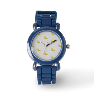 Montre Banane motif sur gris