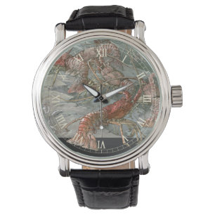 Montre Banc de homards dans l'océan, Art Nouveau vintage