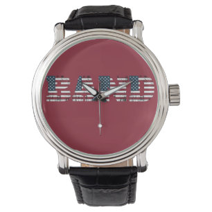 Montre Band USA - Regarder le drapeau - Rouge