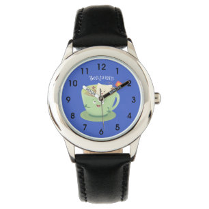 Montre Bande dessinée de la tasse de thé mignonne humour 
