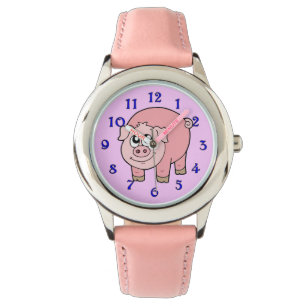Montre Bande dessinée rose de porc