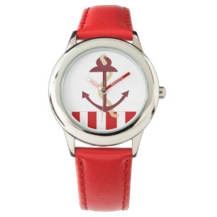 Montre Bande rouge Ancre marine