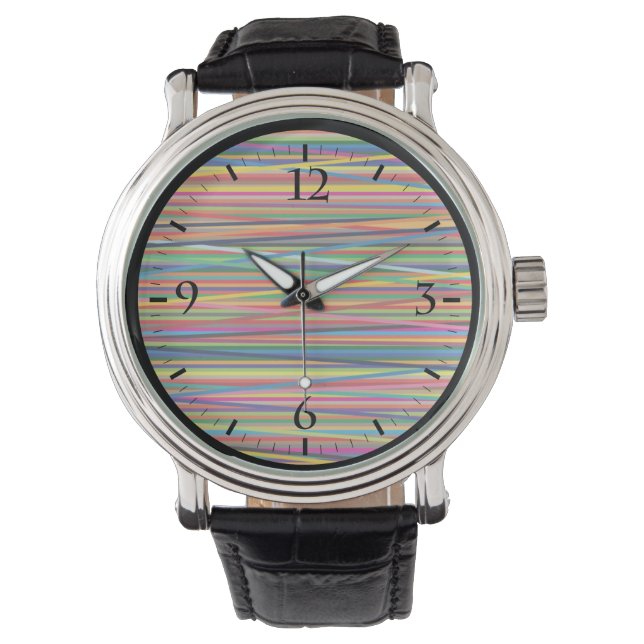 Montre Bandes abstraites colorées (devant)