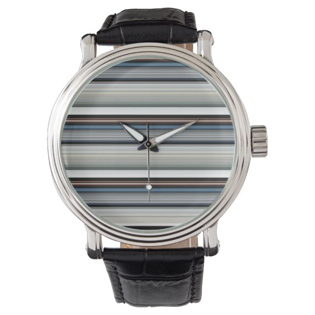 Montre Bandes blanches gris mignonnes (devant)