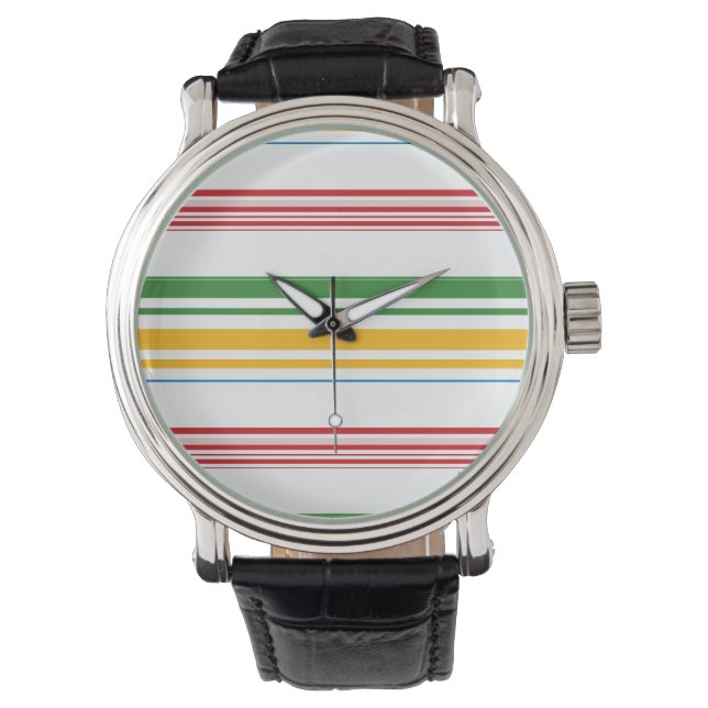 Montre Bandes jaunes vert mignons (devant)