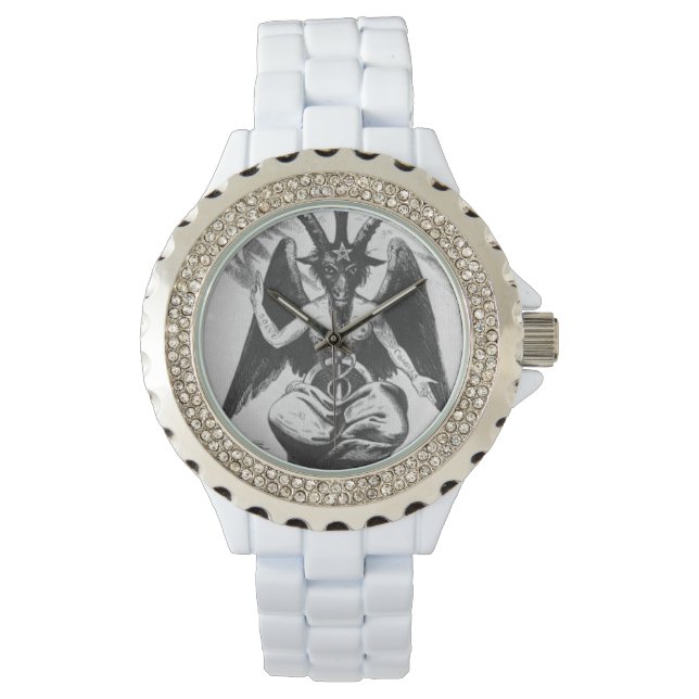 Montre Baphomet noir/blanc (ancien style) (devant)