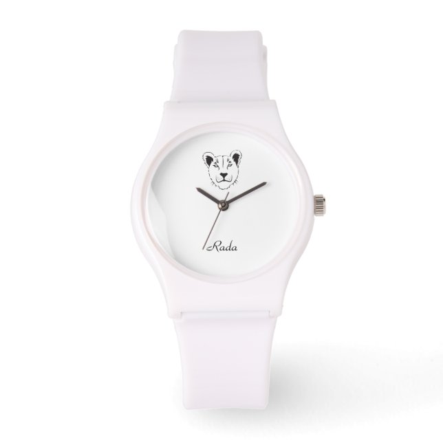 Montre Barbary Lioness Sporty White Silicon Watch (Recto)