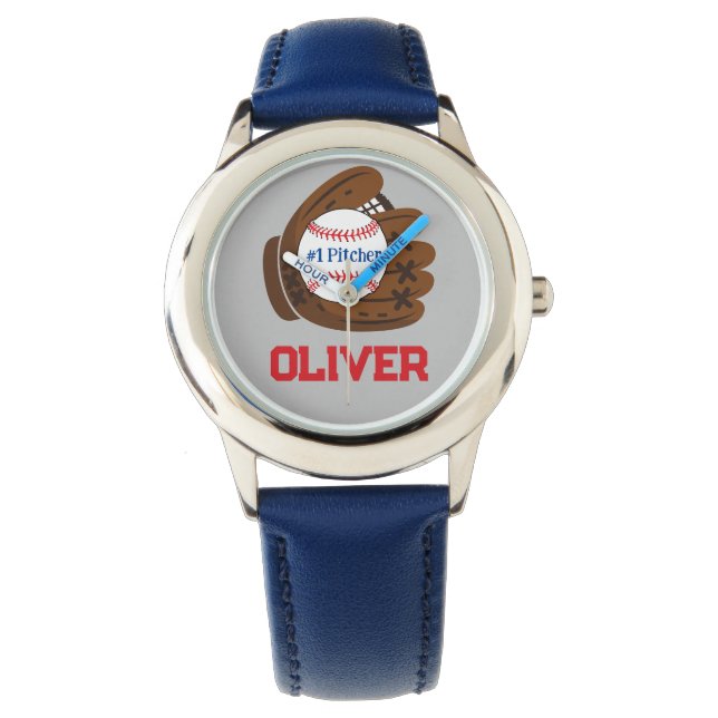 Montre Baseball de Pitcher Boy #1 personnalisé (devant)