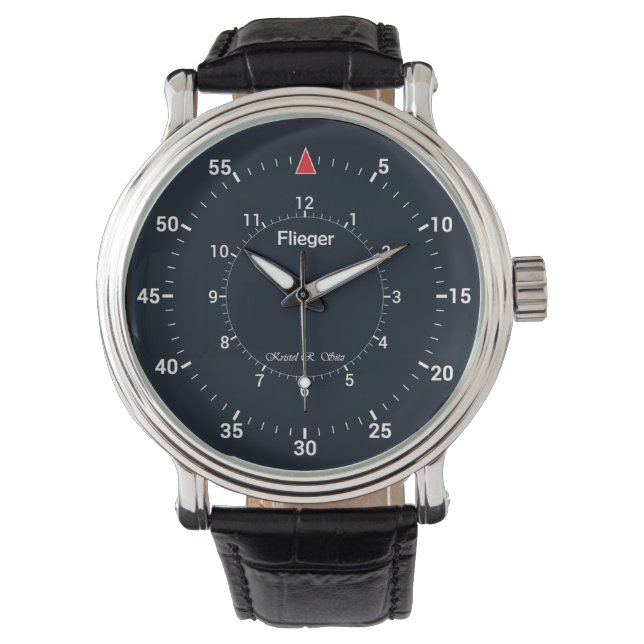 Montre Basique Flieger Dark de Kristel (devant)