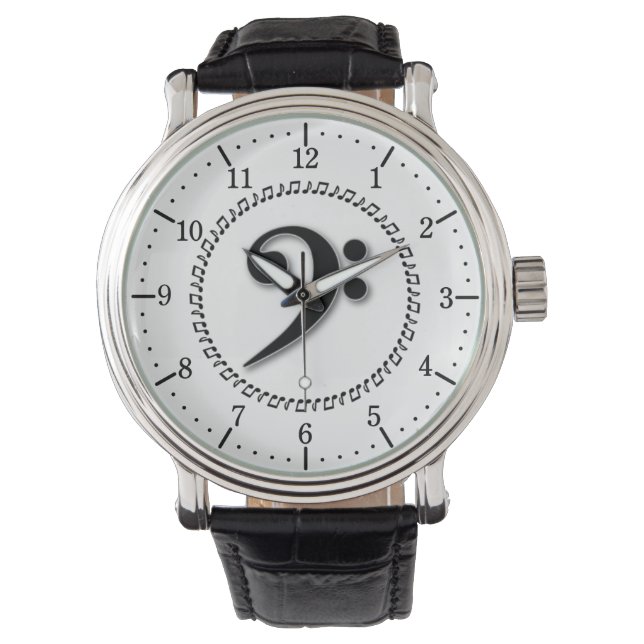Montre Bass Clef Music Note Design (devant)