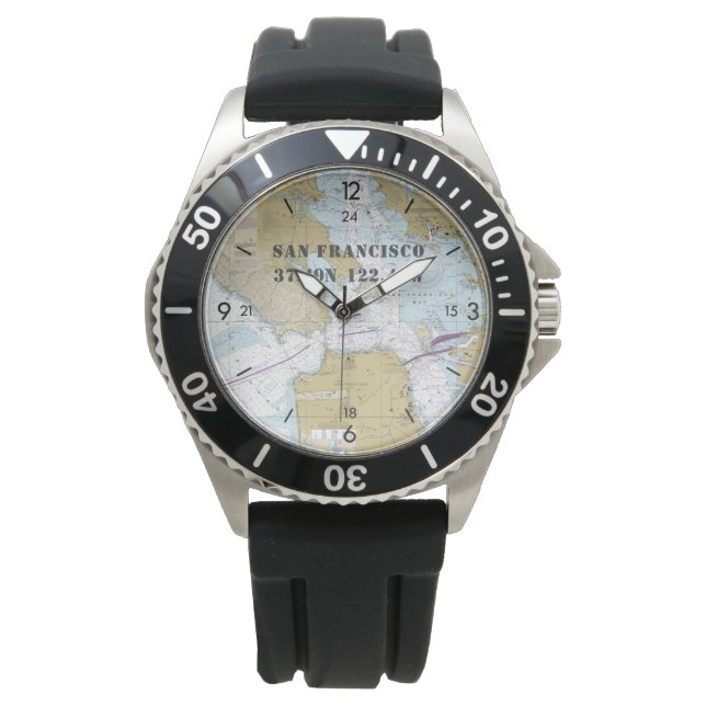 Montre Bateau de longitude Latitude nautique San Francisc (devant)