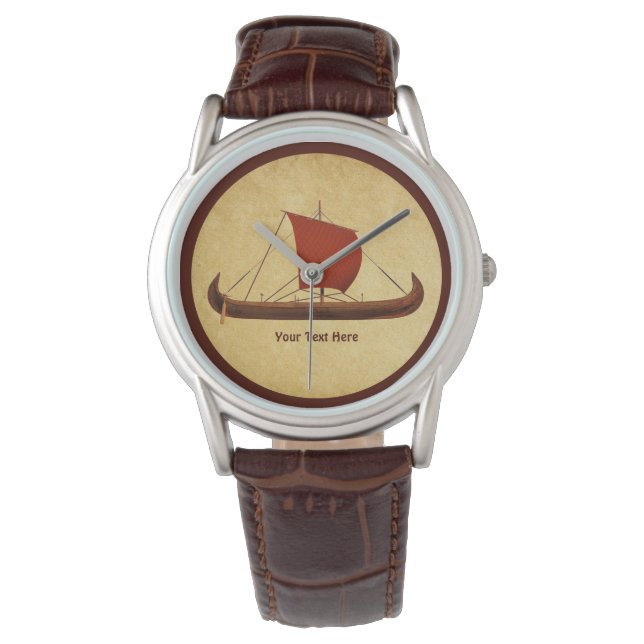 Montre Bateau viking à voile rouge II (devant)