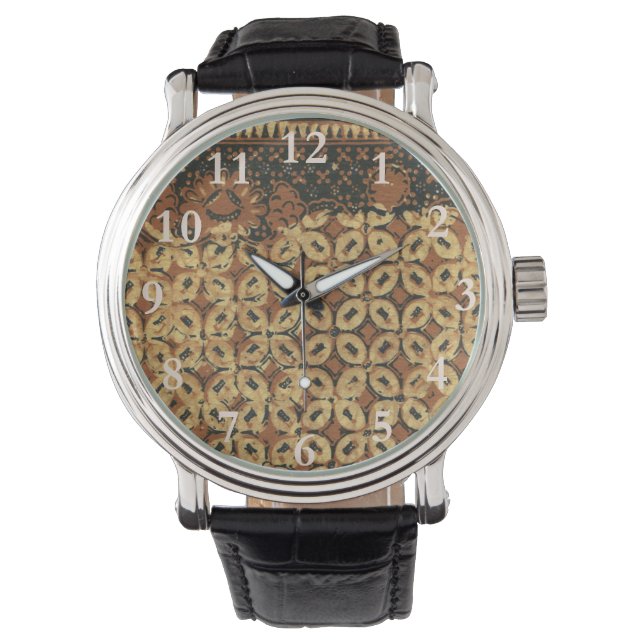 Montre Batik Earthy Coffee Bean Élégant Rustique robuste (devant)