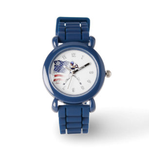 Montre Batter ! - Baseball Player et USA Flag Watch