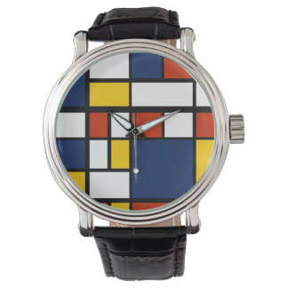 Montre bauhaus motif peinture géométrique abstraite mo