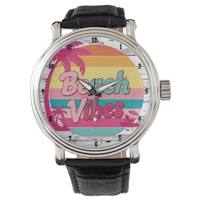 Montre Beach Vibes Sunset Clock Tropical (devant)