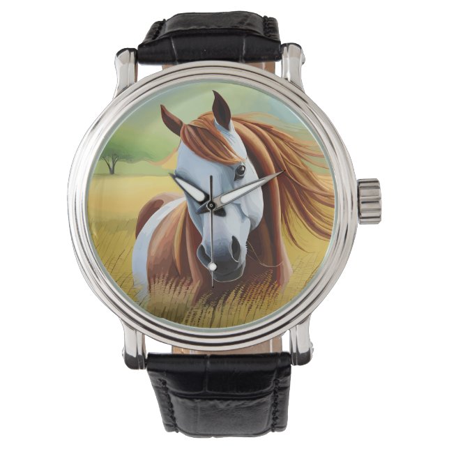 Montre Beau cheval dans le paysage (devant)